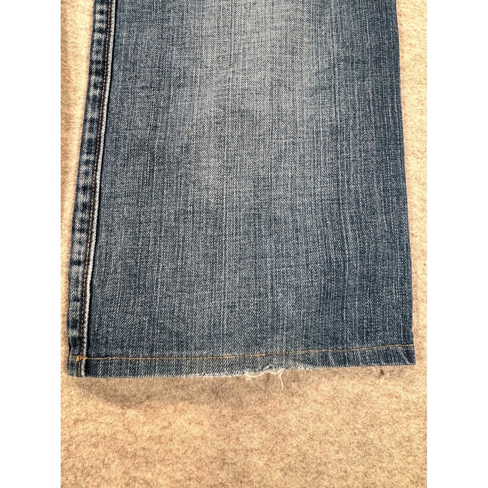 Levis 501 Authentic Jeans Mens 36x34 Blue Whiskering Denim Cotton Logo Mid Rise - Picture 9 of 16